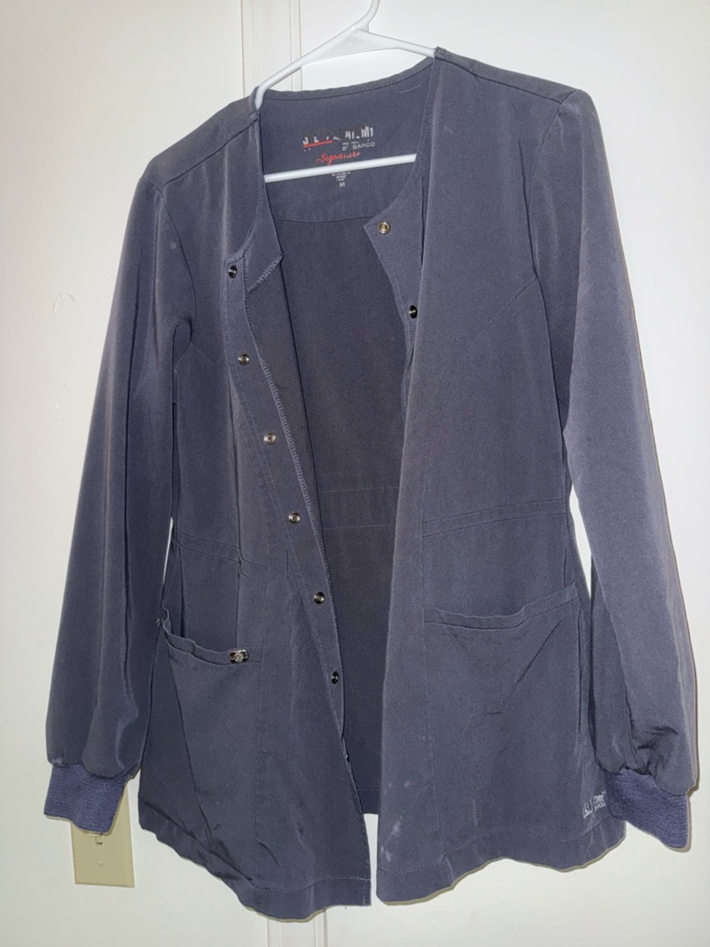 Grey's Anatomy Women's Grey Snap-Front Utility Jacket